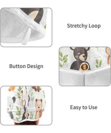 Super Absorbent Animal Babies Hair Towel 2 Pack - Quick Dry Hair Turbans for Women & Girls - Buy Online on GoSupps.com