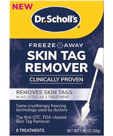 Dr. Scholl's Freeze Away Skin TAG Remover, 8 Ct // Removes Skin Tags in As Little As 1 Treatment, FDA-Cleared, Clinically Proven, 8 Treatments