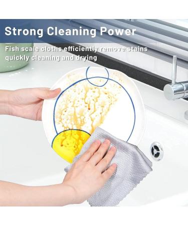 Probablei Streak Free Miracle Cleaning Cloth Reusable Probablei Miracle Cleaning Cloth Probable Cleaning Cloth Fish-Scale Streak Free Glass Cleaning Cloth for Glass Dishes Mirrors (15pcs) - Buy Online on GoSupps.com