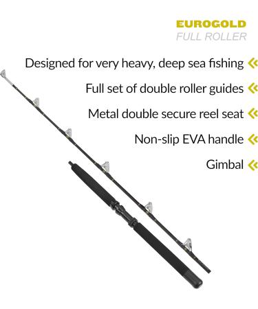 Euro Gold 1.85m Trolling Fishing Rod - Offshore Deep Sea 2 Section Bootrute | 13.6-59kg Class Shipping Worldwide - Buy Online on GoSupps.com