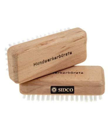 SIDCO Nail Brush Set - 2 Extra Hard Craftsman Hand Washing Brushes - Durable Wood Design for Effective Cleaning - Buy Online on GoSupps.com
