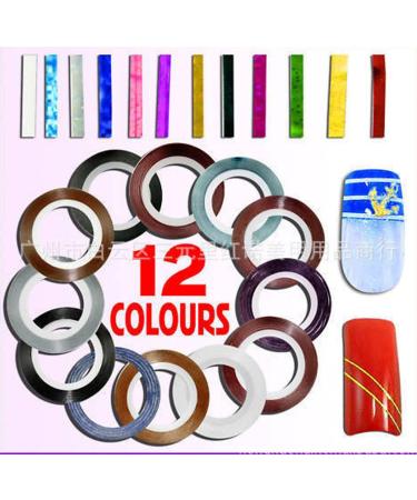 LyDia 12pcs Mixed Colours Striping Tape Nail Art Sticker Set - Buy Online on GoSupps.com