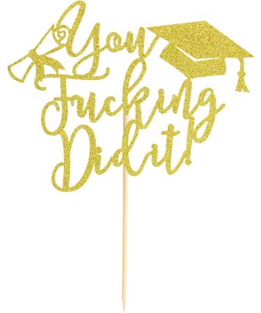 Arthsdite 1Pc You Did It Cake Topper/Class of 2024 Cake Decorations/Congrats Grad Graduation Party Decorations - Gold Glitter Gold You Did It Cake Topper - Buy Online on GoSupps.com