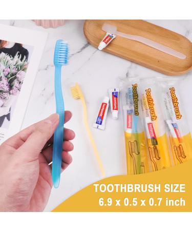 60 Pack Disposable Toothbrushes with Toothpaste Set - Individually Wrapped Bulk Travel Toothbrushes - Medium Soft Bristle Manual Toothbrush Set - Perfect for Travel & Guests - 3 Colors - Buy Online on GoSupps.com