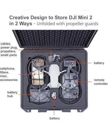 Lykus Titan MM210 Waterproof Hard Case for DJI Mini 2 SE/Fly More Combo - Propeller Guards On - CASE ONLY - Buy Online on GoSupps.com
