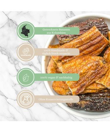  1001 Frucht 1001 Frucht Delicious dried bananas without sugar 500 g of tasteful dry bananas I Good alternative to sugar free banana chips I Dry bananas are perfect for cereal or as a snack - Buy Online on GoSupps.com