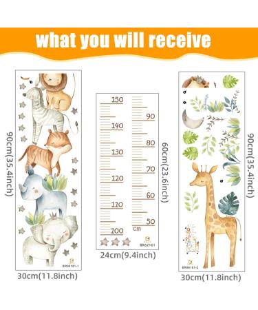 Forest Animals Growth Chart Wall Decals for Kids | DIY Mural Stickers | Childrens Room Wall Art 50-150cm - Buy Online on GoSupps.com