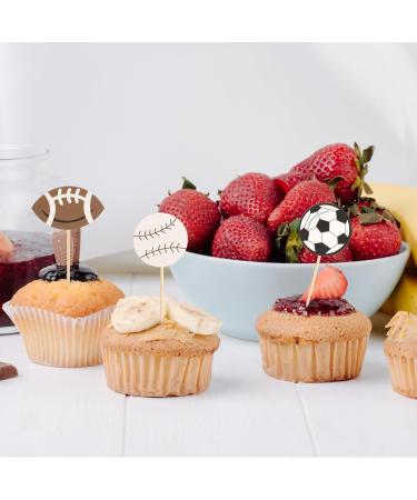 24 Pcs Sports Cupcake Toppers Basketball Cupcake Toppers Soccer Football Cupcake Toppers Baseball Rugby Cupcake Picks Ball Sports Cupcake Picks for Sports Theme Boy Birthday Party Decorations - Buy Online on GoSupps.com
