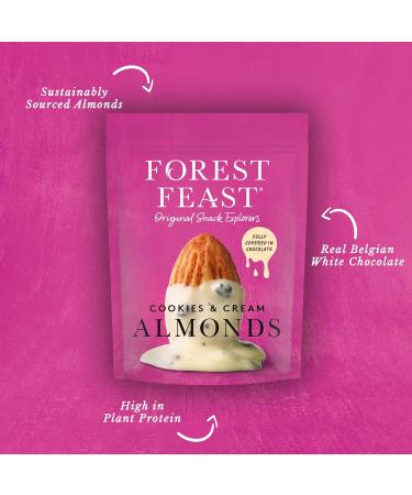  Forest Feast FOREST FEAST Cookies and Cream Delicious Chocolate Almonds Snacks & Natural Fibers Vegetarian 8 x 120g - Buy Online on GoSupps.com