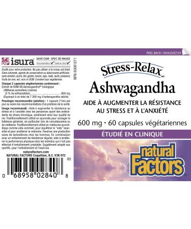 Natural Factors - Stress-Relax Ashwagandha 600 mg - Buy Online on GoSupps.com
