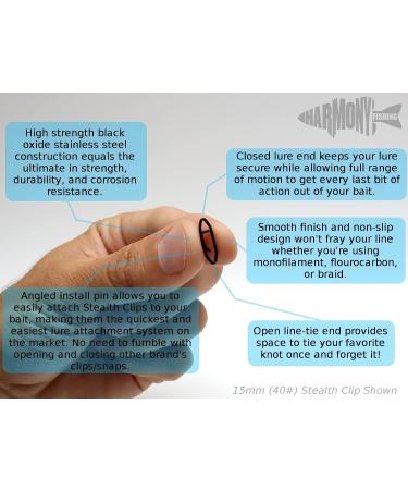 Harmony Fishing Stealth Clips (25 Pack) - Black Stainless Ultra-Strong Fast-Swapping Power Snaps - 13mm (25# Test) - Buy Online on GoSupps.com