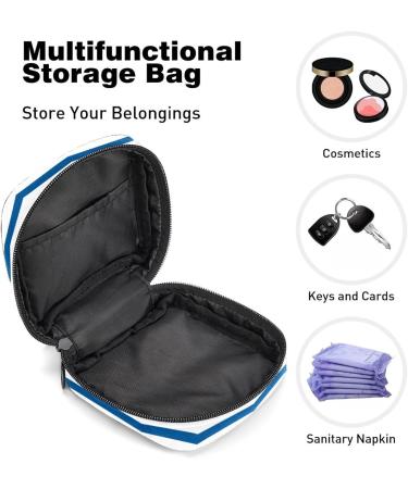 Blue & White Stripes Sanitary Napkin Storage Bag | Menstrual Cup & Nursing Pad Holder | Portable Period Pouch for Women & Teen Girls - Multi-Colored | 1Pc - Buy Online on GoSupps.com