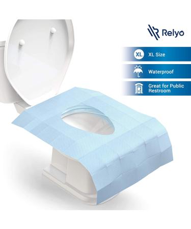 Disposable Waterproof Toilet Seat Covers (20 Pack) - XL Size for Adults & Kids - Ideal for Travel, Public Restrooms, Airplane & Camping - Buy Online on GoSupps.com