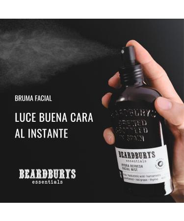 Beardburys Essentials Refresh Facial Mist - Daily Hydrating Spray with Hyaluronic Acid & Red Grape | Natural & Vegan for All Skin Types - 4.06 fl oz - Buy Online on GoSupps.com