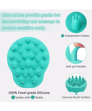 Fretech Scalp Massage Brush - 2 Silicone Bristle Types for Sensitive Scalps Hair Growth & Gentle Cleansing - Green - Buy Online on GoSupps.com