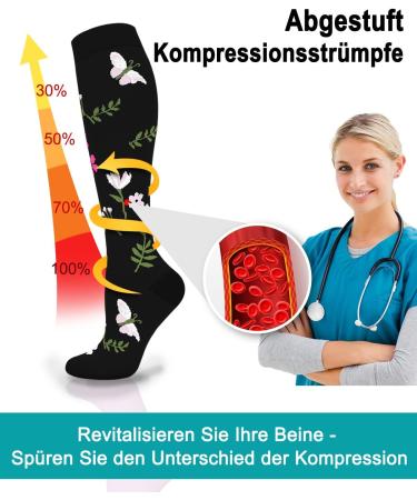 Blongw Compression Stockings for Men - 6 Pairs Knee Support Socks for Sports Travel Running & Cycling | A7-Assorted 05 S-M - Buy Online on GoSupps.com