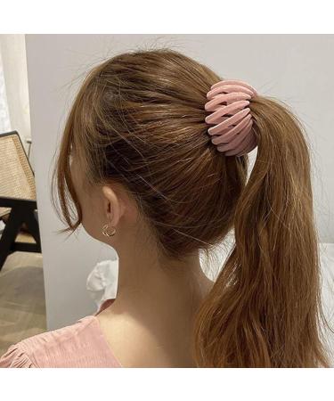 Nest Hair Clips - Velvet Bird Nest Shaped Hair Clips Birds Nest Magic Hair Clip | Rhinestone Bun Wrap Bird Nest Hairs Clip Anti-Slip Styling Hair Rings with Three Rows of Teeth for Curly Short Hair Light Pink - Buy Online on GoSupps.com