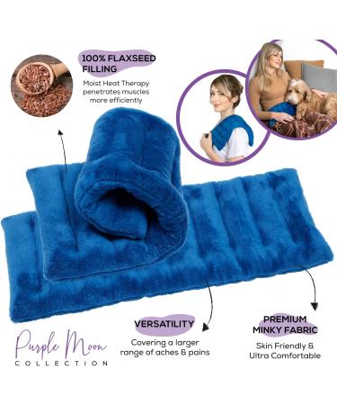 Reusable Microwave Heating Pad for Cramps & Pain Relief - Hot/Cold Therapy Bag for Muscle Aches - 6x16 Warm Compress for Back, Neck & Shoulders (Blue) - Buy Online on GoSupps.com