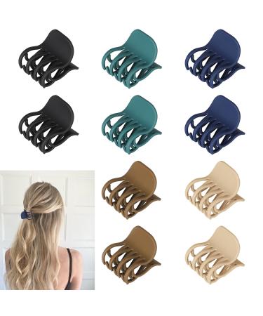 BYNAINAN 10 Pack Medium Hair Clips for Thin Fine Hair Non Slip Claw Hair Clips Matte Hair Clips for Women Girls Double Row Teeth Jaw Clips A Series