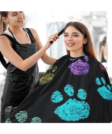 Waterproof Barber Cape - Colorful Dog's Paw & Cheetah Haircut Bib for Men & Women | Unisex Hair Cutting Cape - Buy Online on GoSupps.com