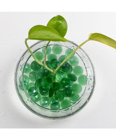 Hisredsun 290 Glass Pebbles - 1.35kg Green Flat Marble Pearls Decorative Stones for Aquarium & Flowerpots 17-20mm Fire Glass Pebbles - Buy Online on GoSupps.com