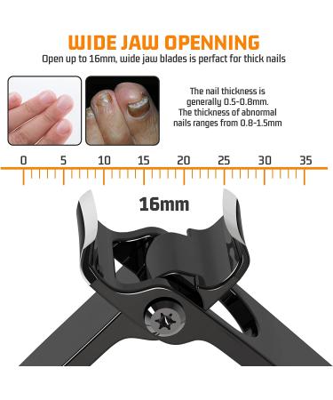 Thick Toenail Clippers - Extra Wide Jaw Opening, Long Handle, Heavy Duty Stainless Steel - 1 Pack for Men and Women - Includes Gift Box - Superior Quality - Buy Online on GoSupps.com