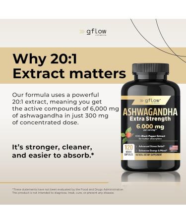 Ashwagandha Supplements for Women and Men 6000mg | Sleep Mood and Energy Support | Extra Strength Vegan Friendly Non-GMO Made in USA 120 Count (Pack of 1) - Buy Online on GoSupps.com