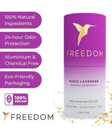 FREEDOM Natural Deodorant - 100% Aluminum & Paraben Free 24 Hour Odor Protection for Women & Men with Sensitive Skin Made with Magnesium & Natural Essential Oils (Lavender Paper Twist Tube) 2 Pack Lavender 0.95 Ounce (Pack of 2) - Buy Online on GoSupps.com