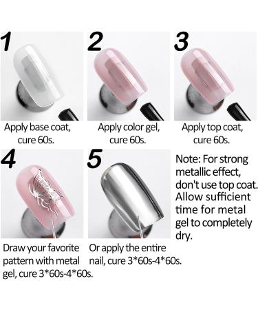 U-Shinein Metallic Painting Gel Kit - Black Grey Nail Art UV Gel - Buy Online on GoSupps.com