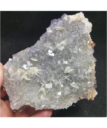 Natural Crystal Rough 403.9gNatural Rare Purple Fluorite and Fluorite Aluminum Gypsum associated Specimen Stone - Buy Online on GoSupps.com