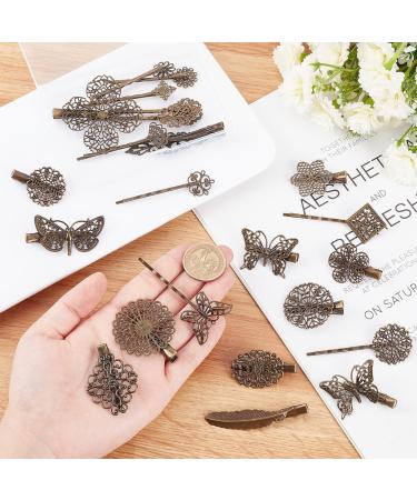 Shop Pandahall Elite 23-Piece Vintage Hair Clips Set - Antique Bronze Leaf Flower & Butterfly Designs for Girls & Women - Buy Online on GoSupps.com