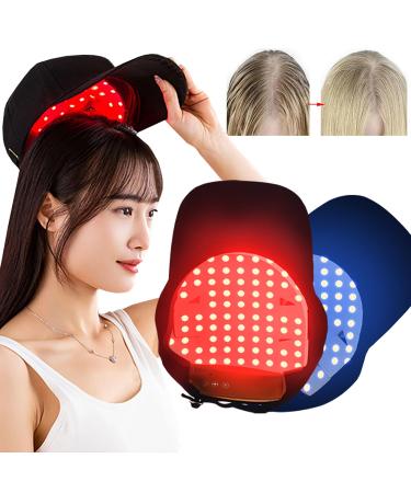 Chapeau De Croissance des Cheveux 70 Perles De Lampe LED 630 Nm 650 Nm 470 Nm Chapeau De Croissance des Cheveux avec Lumi Re Rouge Et Bleue Renforce Les Racines des Cheveux
