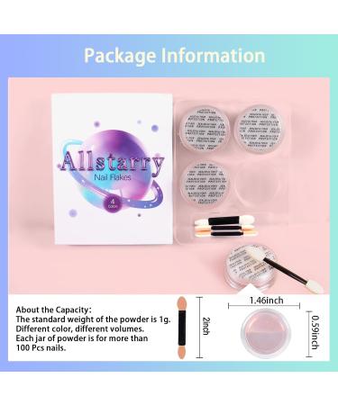 Allstarry White Chrome Nail Powder - 4 PCs Color-Shift Chameleon Mica & Iridescent Glitter for Gel Polish Nail Art & Resin Craft - Buy Online on GoSupps.com