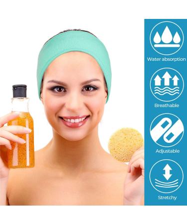Whaline Spa Facial Headband Make Up Wrap Head Terry Cloth Headband Adjustable Towel for Face Washing Shower Facial Cover 3 Pieces (Blue Green Yellow) - Buy Online on GoSupps.com