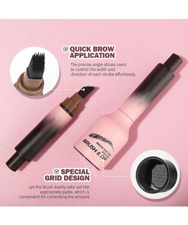 Brow Fection Angled Brush & Dip - Waterproof Eyebrow Pencil #02 Taupe | Hair-Like Strokes Non-Smudging Multi-Functional - International Shipping Available - Buy Online on GoSupps.com