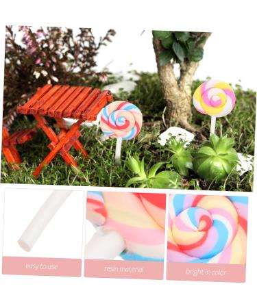 Levemolo 20 Pcs Rainbow Swirl Shape Lollipops Miniature Home Decorations for Fairy Tale Decoration Random Style - Buy Online on GoSupps.com