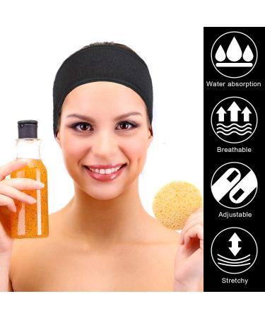 Whaline Spa Facial Headband Make Up Wrap Head Terry Cloth Headband Adjustable Towel for Face Washing Shower Facial Mask 2 Pieces (Gray Black) - Buy Online on GoSupps.com