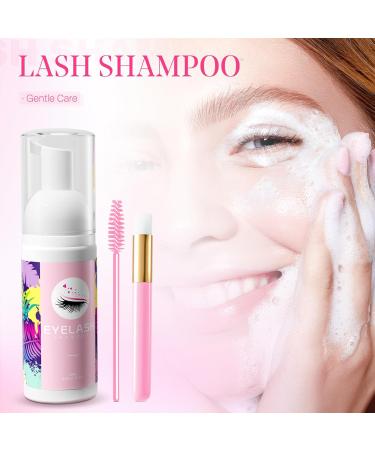 Buy Lash Shampoo for Lash Extensions - 60ml Eyelash Extension Cleanser with Brushes | Non-Irritating Foam | Home & Salon Use - Buy Online on GoSupps.com