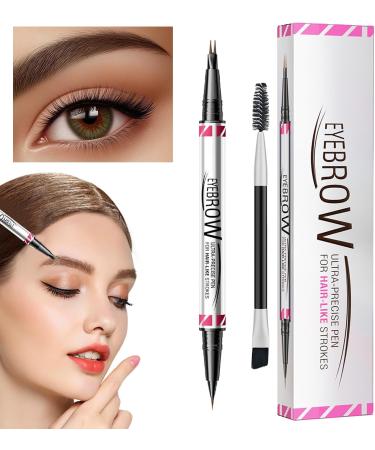 XIAOXIAOYU 2in1 Eyebrow Pen with Eyeliner Pencil Double Ended Eyebrow Pencil Waterproof 2in1 Eyebrow Pen Eyeliner Pencil Natural Looking Eyebrow Pencil for Travel Shopping 03 - Buy Online on GoSupps.com