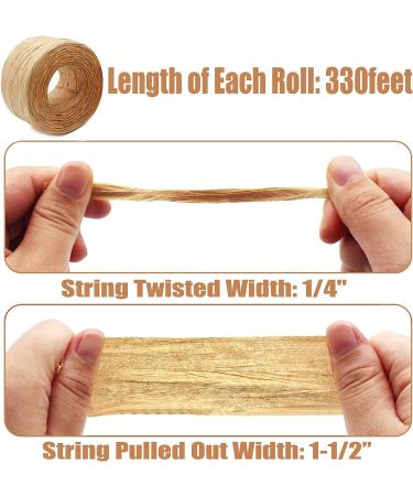 Anvin 2 Rolls Natural Raffia Paper Ribbon Matte Twine Raffia Ribbon Paper Decorative String for Festival Gift Wrapping  Crafts and DIY 1/4 Wide by 330 Feet Each Roll (Natural Color) - Buy Online on GoSupps.com