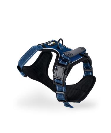 lionto dog harness padded anti-pull harness reflective safety harness adjustable size S blue S Blue