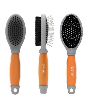 Wahl Canada Double Sided Brush Dog Brush Detangling & Smoothing Metal Pins with rounded tip & soft nylon bristles Comfort Grip Gel Handle Great for Dog Grooming - Model 58421 - Buy Online on GoSupps.com