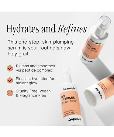 Brandefy No Needles Niacinamide Serum - Hydrating Peptides & Hyaluronic Acid for Bright Smooth and Firm Skin | 1.7oz Made in the USA - Buy Online on GoSupps.com