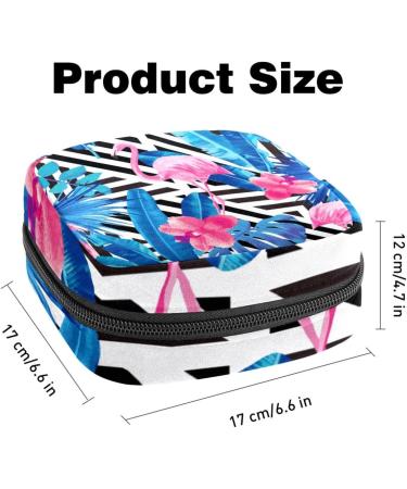 Javenproeqt Portable Women's Binding Bags | Menstrual Cup Pocket & Teen Girl Tampons | Jungle Flamingo Stripes - Buy Online on GoSupps.com