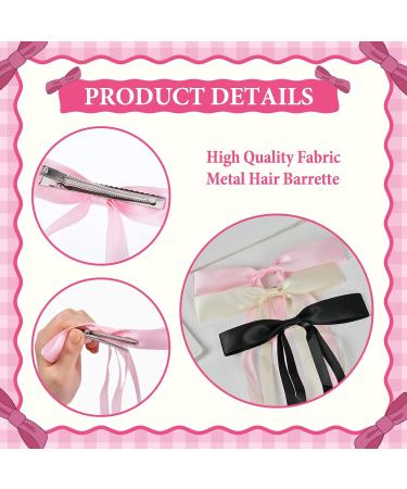 Acwoo 90s Bowknot Hair Clips - Soft Satin Sponge French Band Hairpins for Parties & Christmas | International Shipping - Buy Online on GoSupps.com