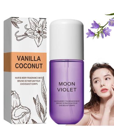 Vanilla Coconut Perfume Vanilla - Body & Hair Fragrance Mist Coconut Vanilla Perfume Vanilla Coconut Hair and Body Perfume Spray 50ml Vanilla Hair & Body Fragrance Mist for Women (Violet)