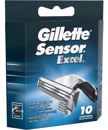 Gillette Sensor Excel Shaving Cartridges for Men Quantity - Pack Of 10 - Buy Online on GoSupps.com