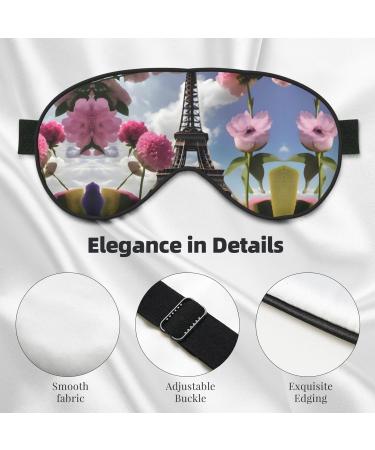 Unisex Eiffel Tower Print Sleep Mask | Double-Sided Eye Mask for Sound Sleep & Skin Care - Buy Online on GoSupps.com