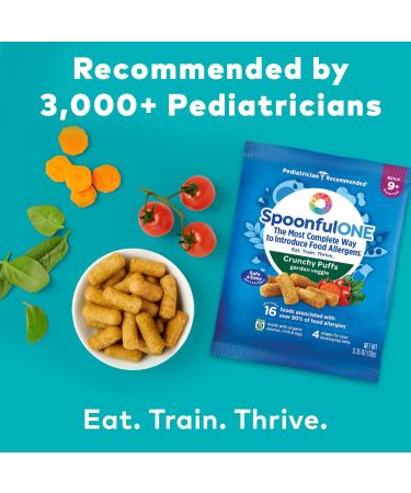 SpoonfulONE Early Allergen Introduction Crunchy Puffs | Certified Organic Smart Feeding Snack for Baby 9+ Months | Variety 21 Pack - Buy Online on GoSupps.com