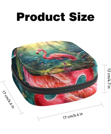 Flamingo Menstrual Pad Storage Bag - Portable Sanitary Napkin Organizer for Women and Teen Girls - Multicolored - Buy Online on GoSupps.com